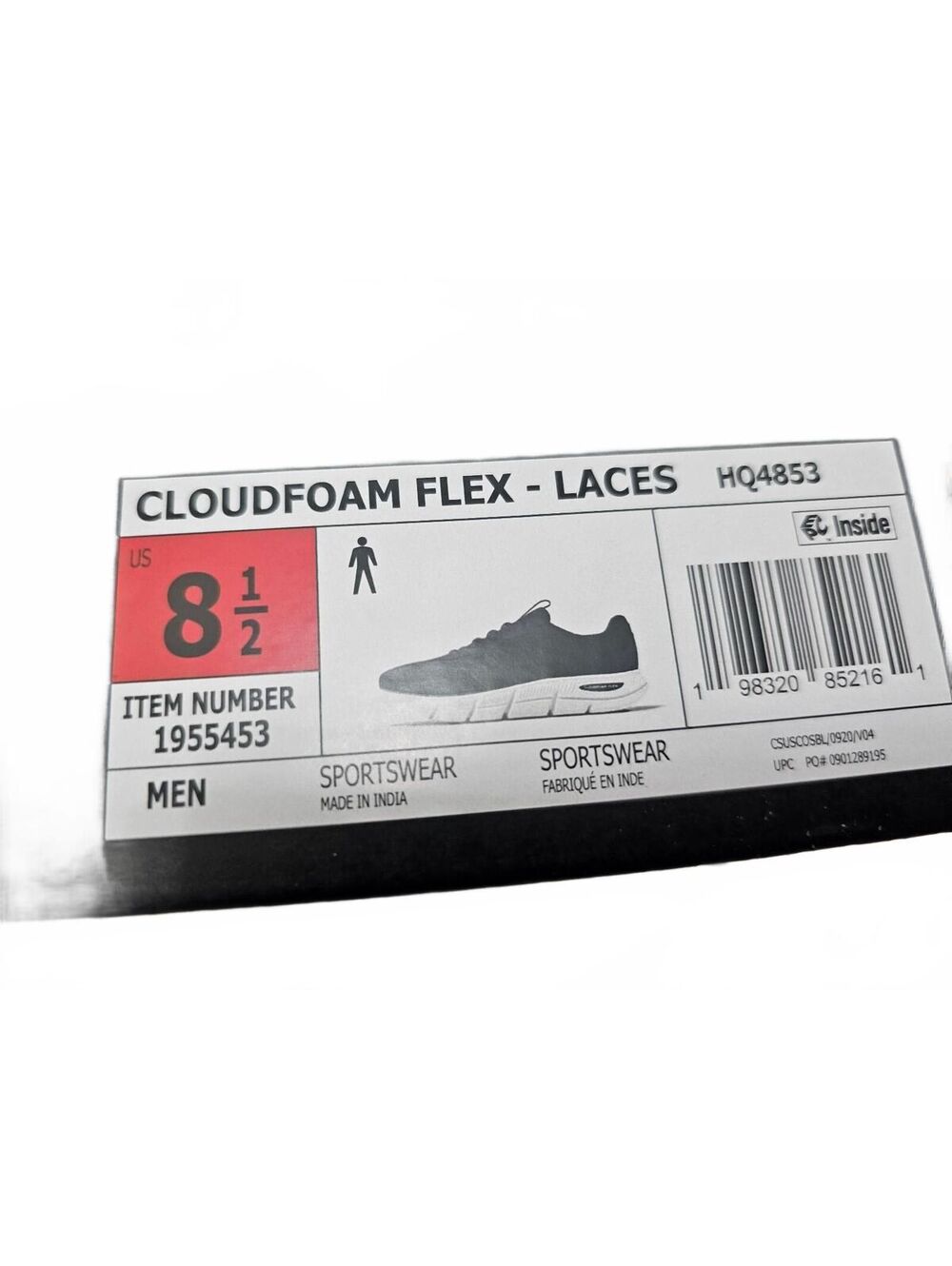 New in Box Adidas Men's Cloudfoam Flex Sneaker 8.5 - Picture 5 of 9
